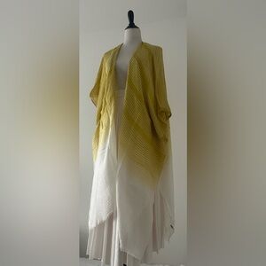 New Raj light and flowy boho one of a kind Striped Yellow and White kimono